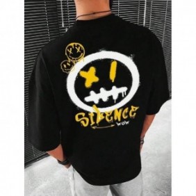 SILENCE Black T-shirt with...