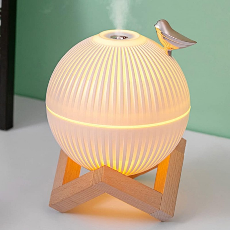 Lampe lune avec humidificateur d'air d'oiseau, diffuseur de parfum de pulvérisation automatique, brumisateur USB, diffuseur