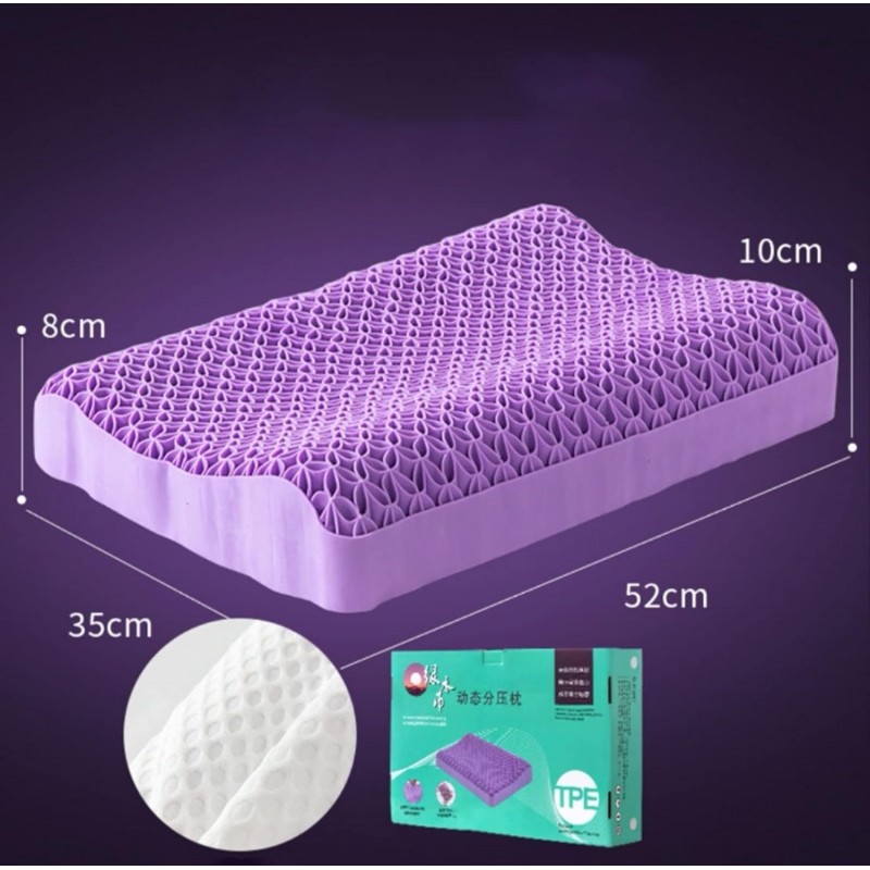 Oreiller Violet En Silicone,Cool Gel Stress Release Oreiller &Cerisier Motif De Fleur Coussin Lombaire Oreiller Confortable