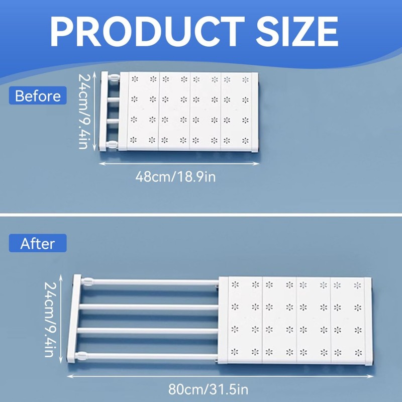 HERCHR Étagère De Tension De Placard, étagère De Rangement Extensible pour étagère De Tension De Placard, Séparateurs De