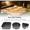 Lot de 3 moules à gâteau ronds en acier au carbone - Forme carrée - Démoulage facile - Double revêtement - Pour cuisine