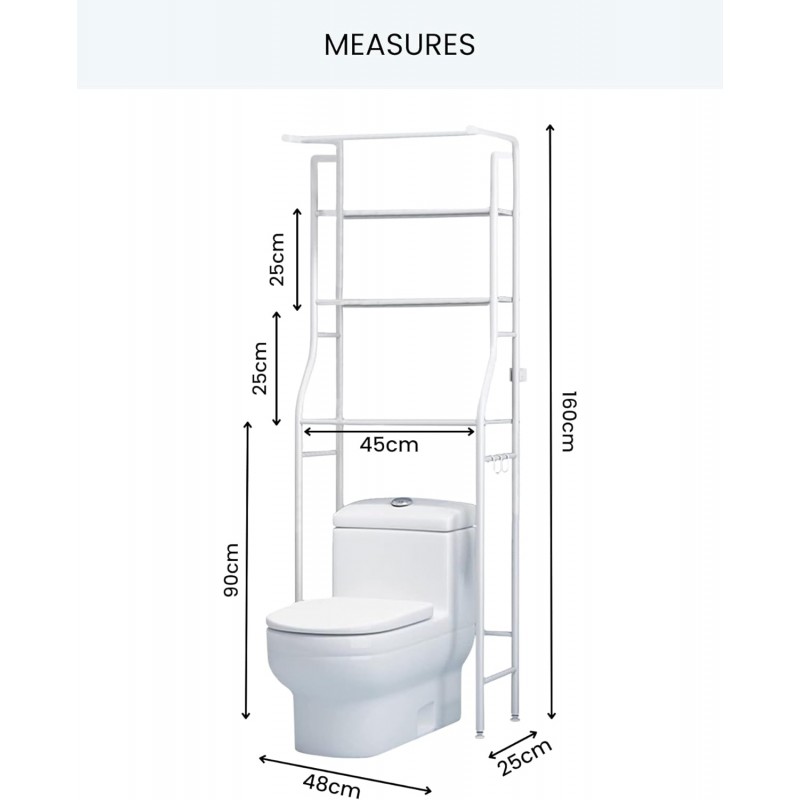 Étagère de Salle de Bain Sur | Étagère de Rangement Étanche | Étagère Organisateur des Toilettes Polyvalente | Économisez de