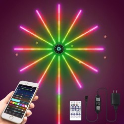 SHOP TRUE Lumières LED intelligentes, feux d'artifice d'intérieur alimentés par USB avec télécommande par application, bande